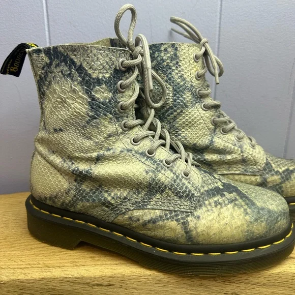 DR.MARTENS Pascal Snakeskin Lace-Up Boots - Picture 2 of 9